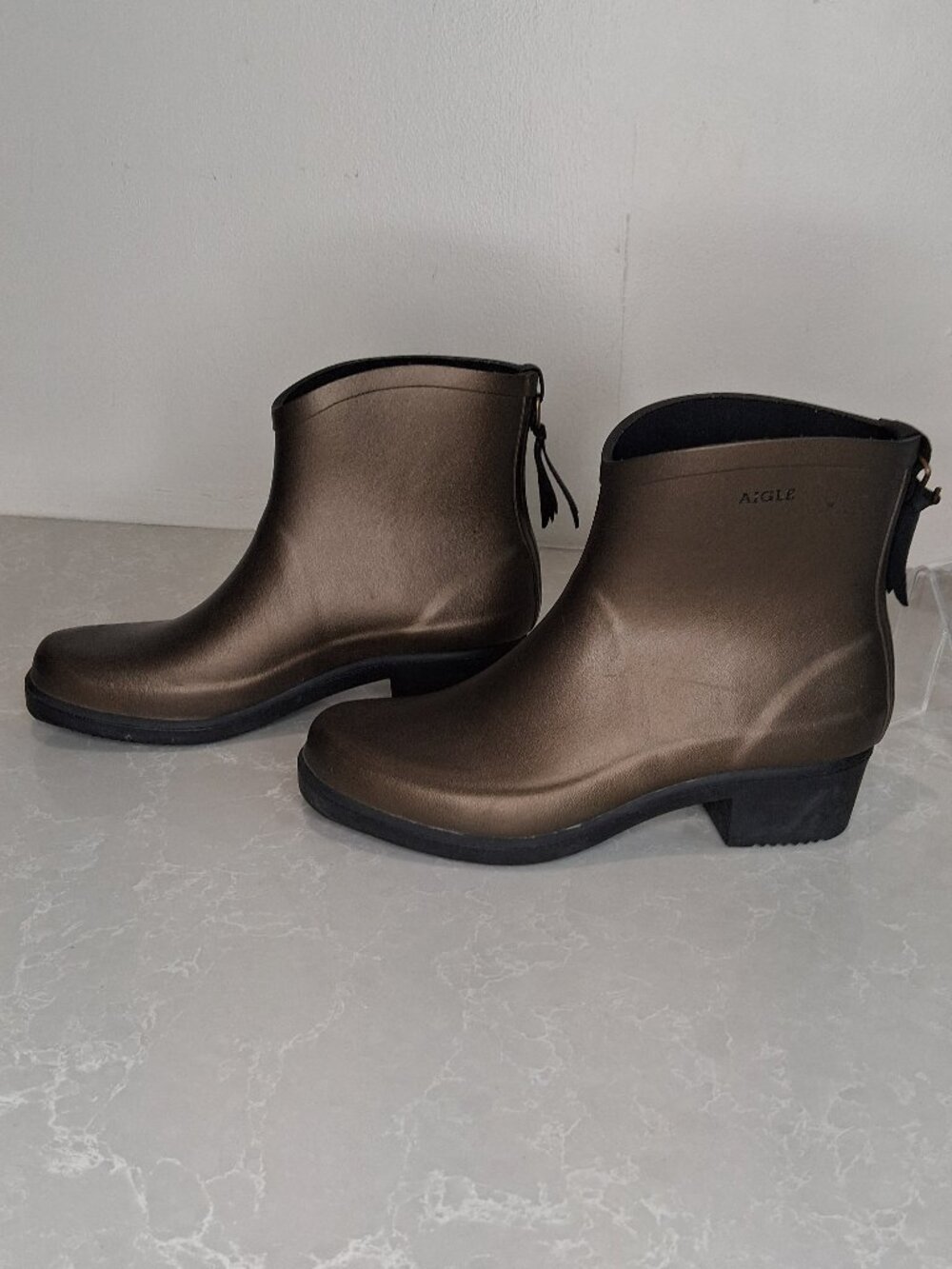 Aigle Miss Juliette Bottillon Women's Ankle Rain Boots Size 7.5